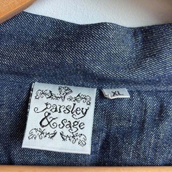 Parsley & Sage Patchwork Denim Jacket – Embroidered Floral Art to Wear XL - Picture 3 of 12